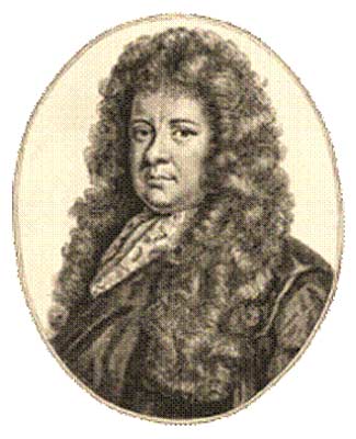 Oval engraved portrait of Samuel Pepys